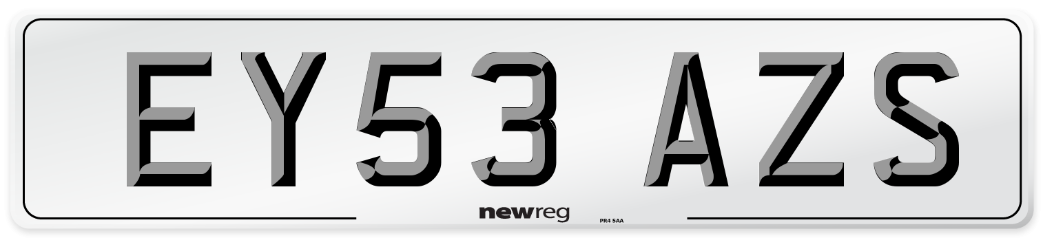 EY53 AZS Number Plate from New Reg